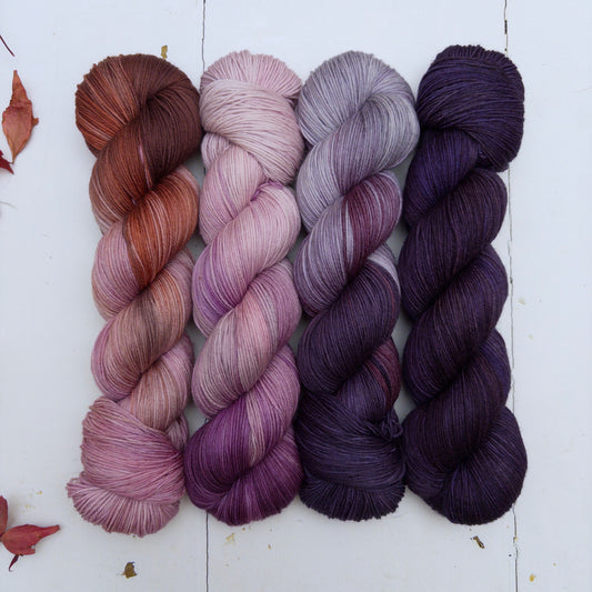 four skein fade – pightle | fingering/4ply – yarn pack – autumn berries