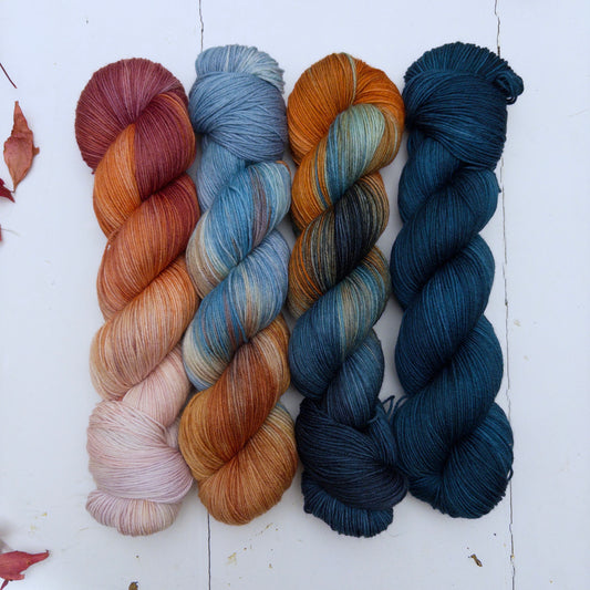 four skein fade – pightle | fingering/4ply – yarn pack – autumn storm