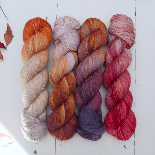 four skein fade – pightle | fingering/4ply – yarn pack – autumn sunsets